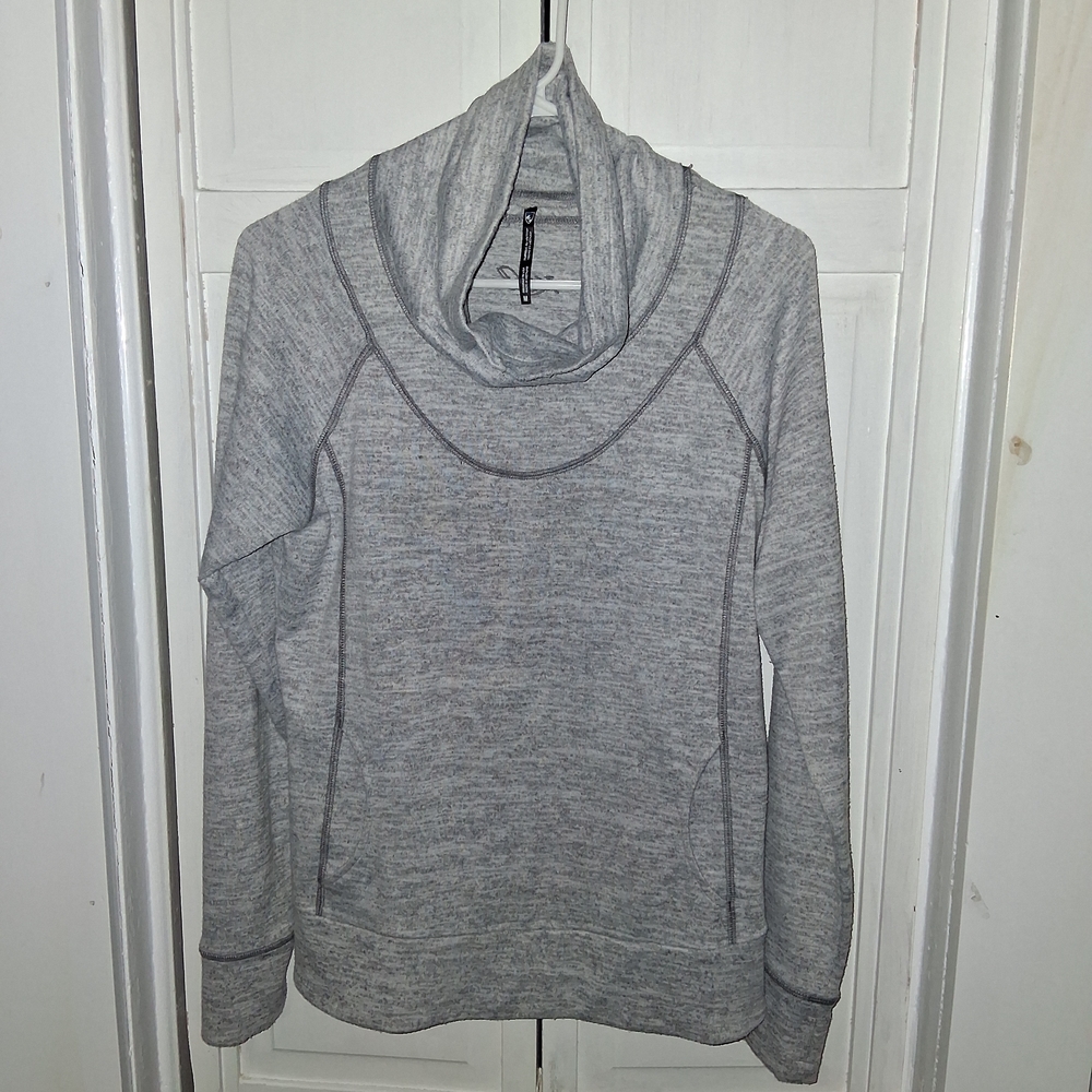 Kuhl Elegant Heather Gray Cowl Neck Sweater